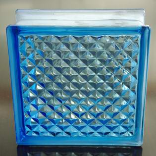 Blue Lattice Glass Block